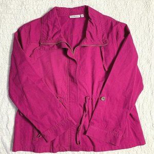 Croft & Barrow Fuchsia Cinched Waist Jacket